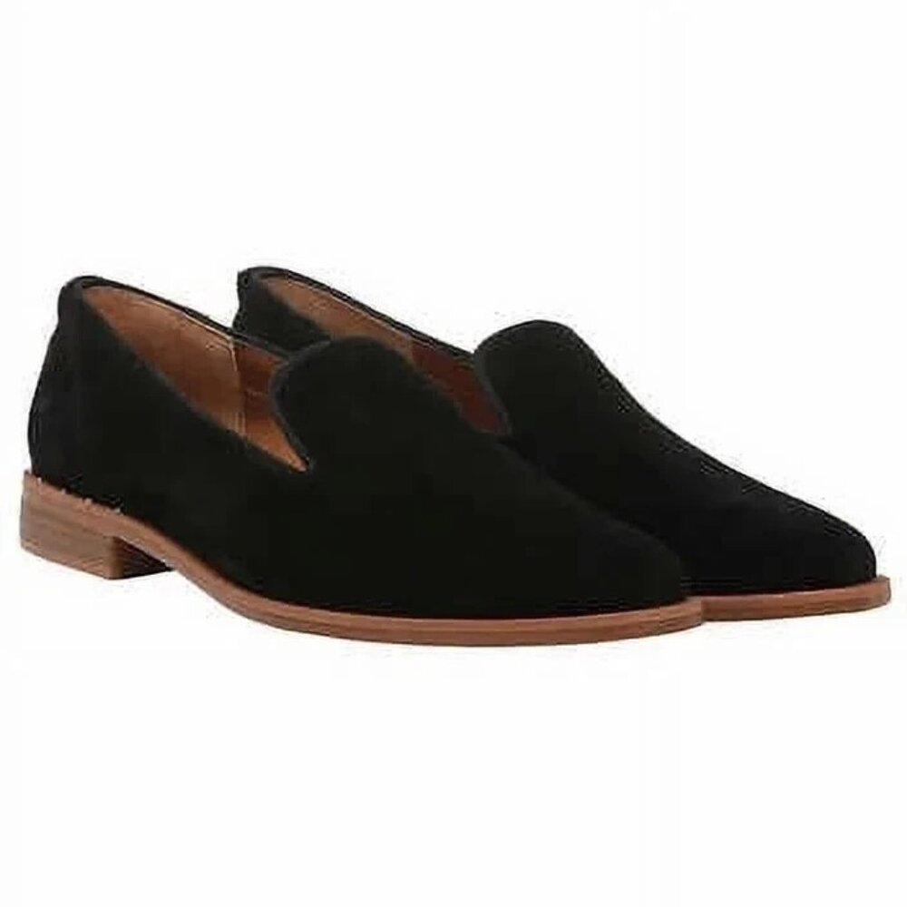 Franco Sarto Womens 10 Jeena Loafer Suede Leather Slip-on Shoes Classic Black